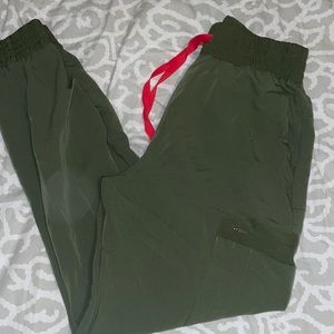 Dark Olive Atlanta High Waisted Skinny Jogger Scrub Pants